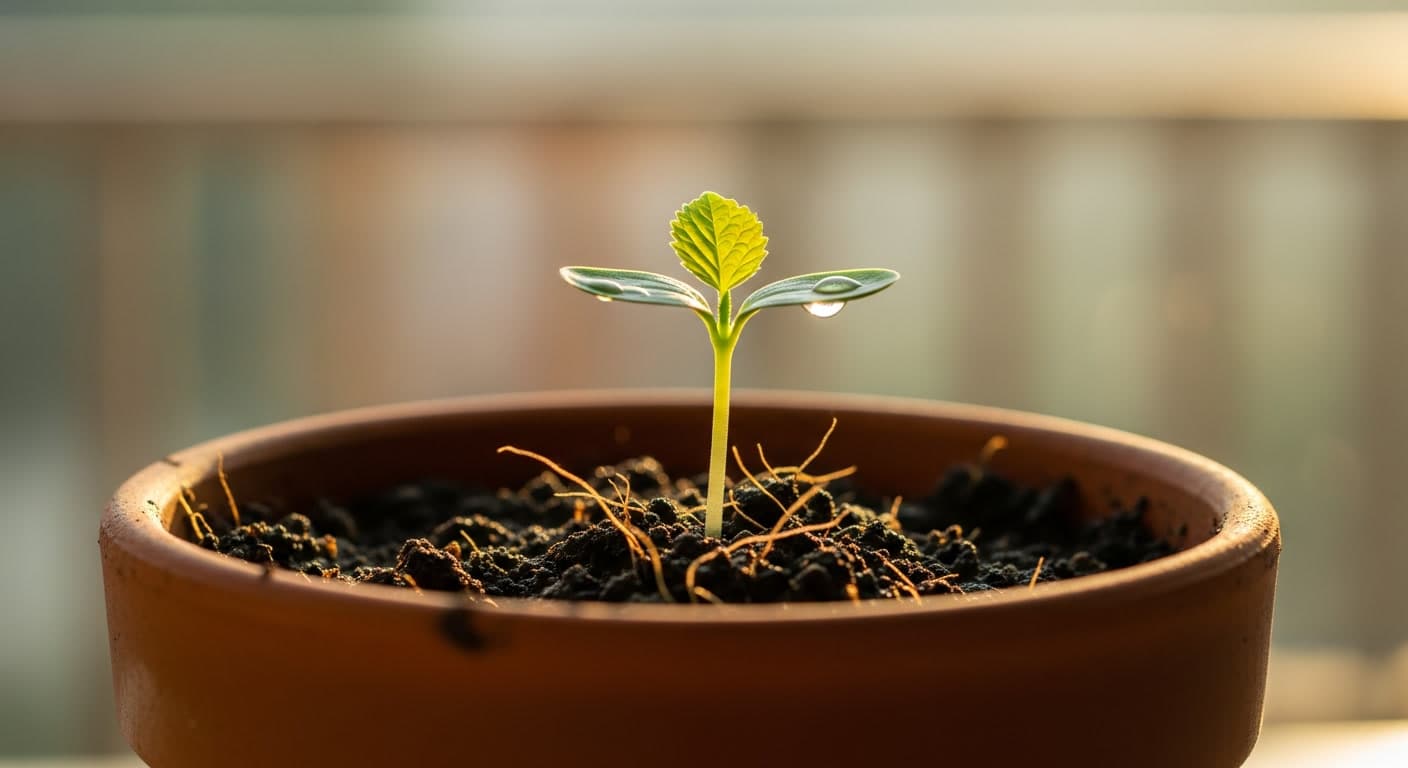 Green seedling symbolizing hair regrowth and reversal potential