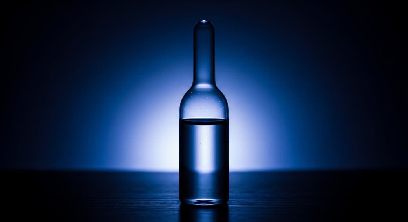 Laboratory vial representing exosome therapy for hair loss