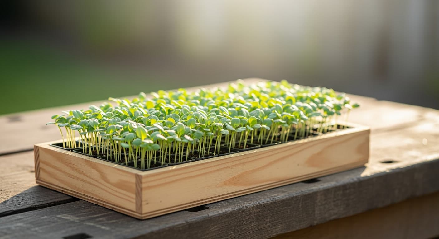 Rows of seedlings representing hair transplant graft survival