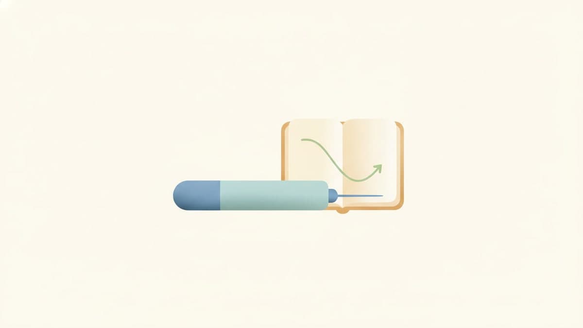 An injectable pen beside a hairbrush representing GLP-1 medication and hair shedding tracking