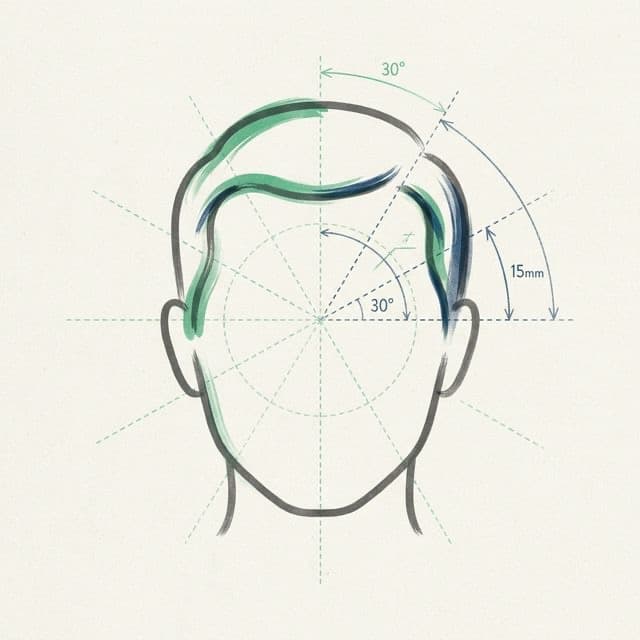 Hairline recession tracking protocol illustration
