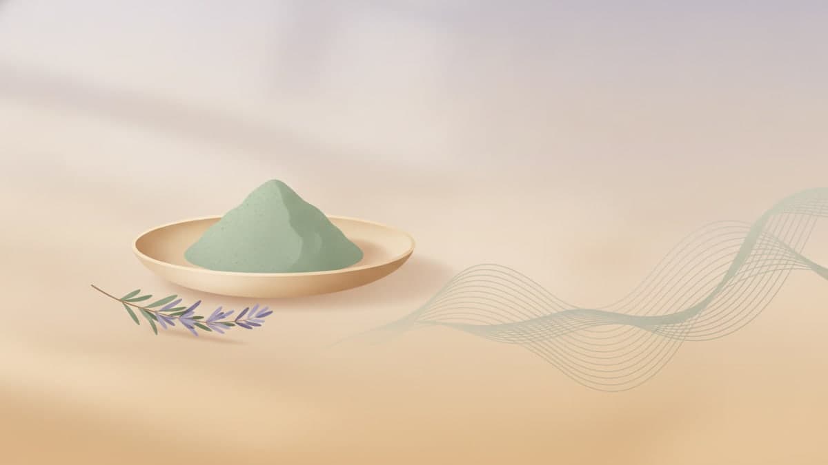 Ashwagandha root powder in a ceramic dish representing stress support and hair loss tracking
