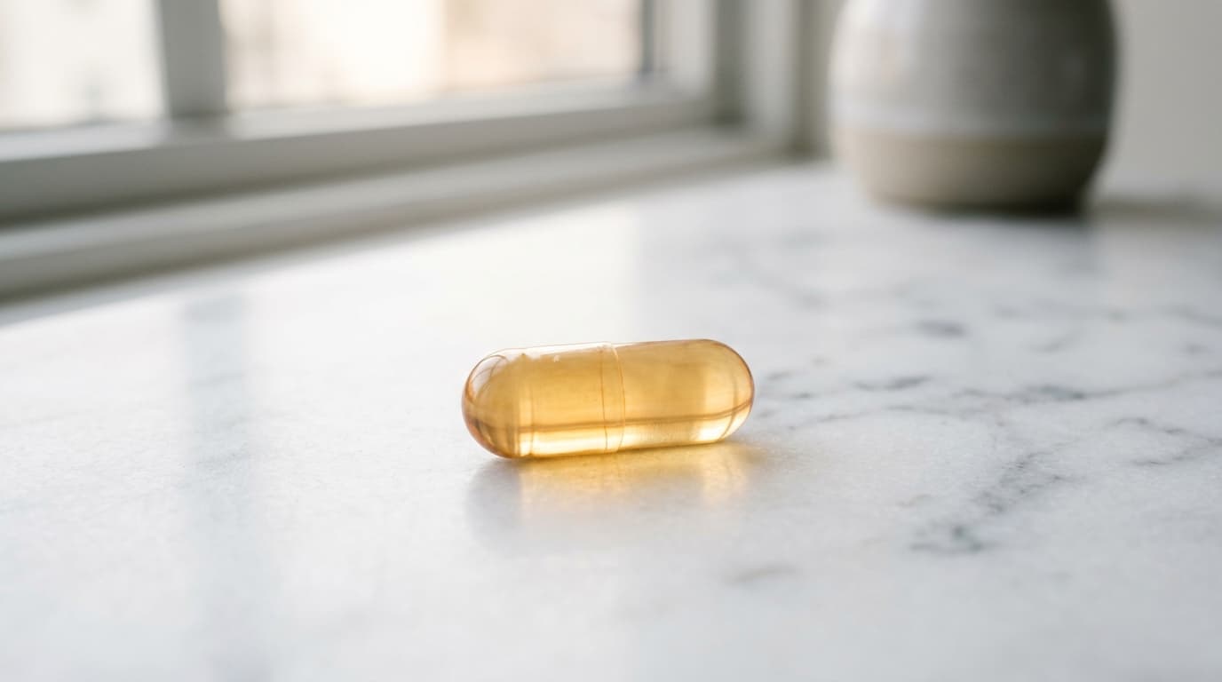 Biotin capsule on a lab requisition slip representing biotin supplementation and lab test interference