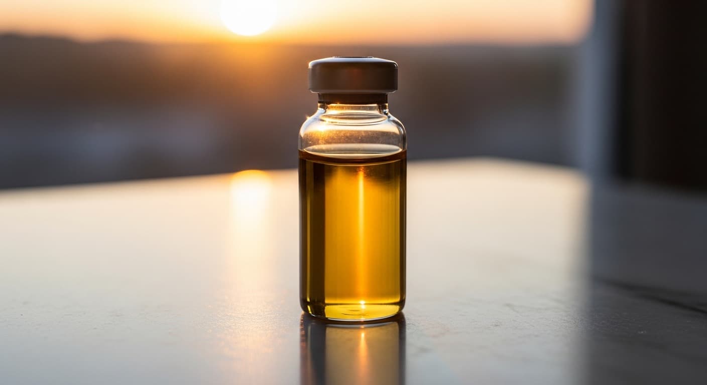 Medical vial representing PRP treatment for hair loss tracking